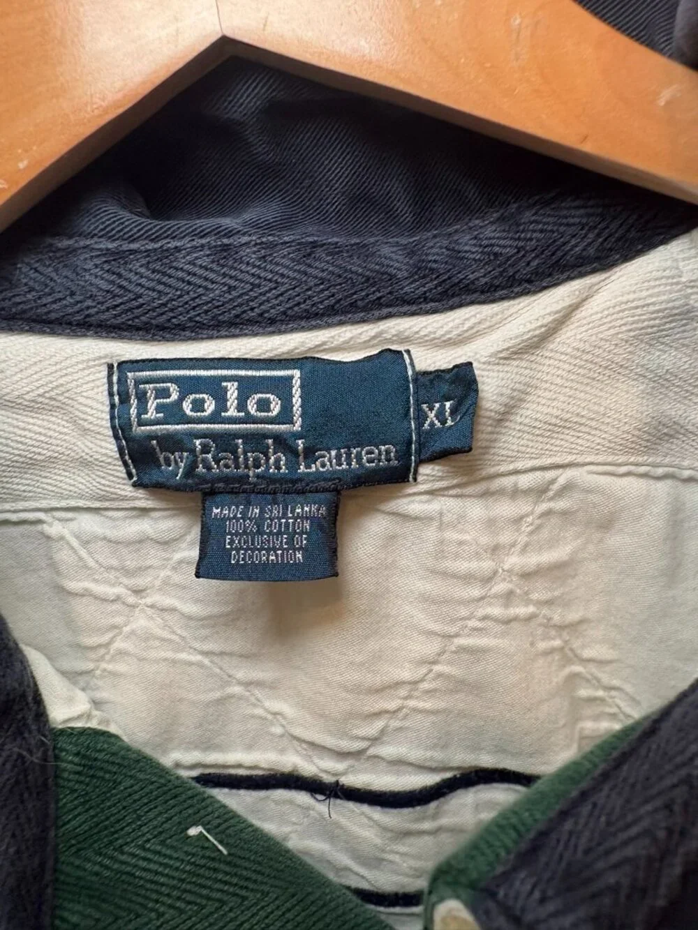 Vintage Polo Ralph Lauren Big Pony Rugby Shirt White XL Number 3 Long Sleeve